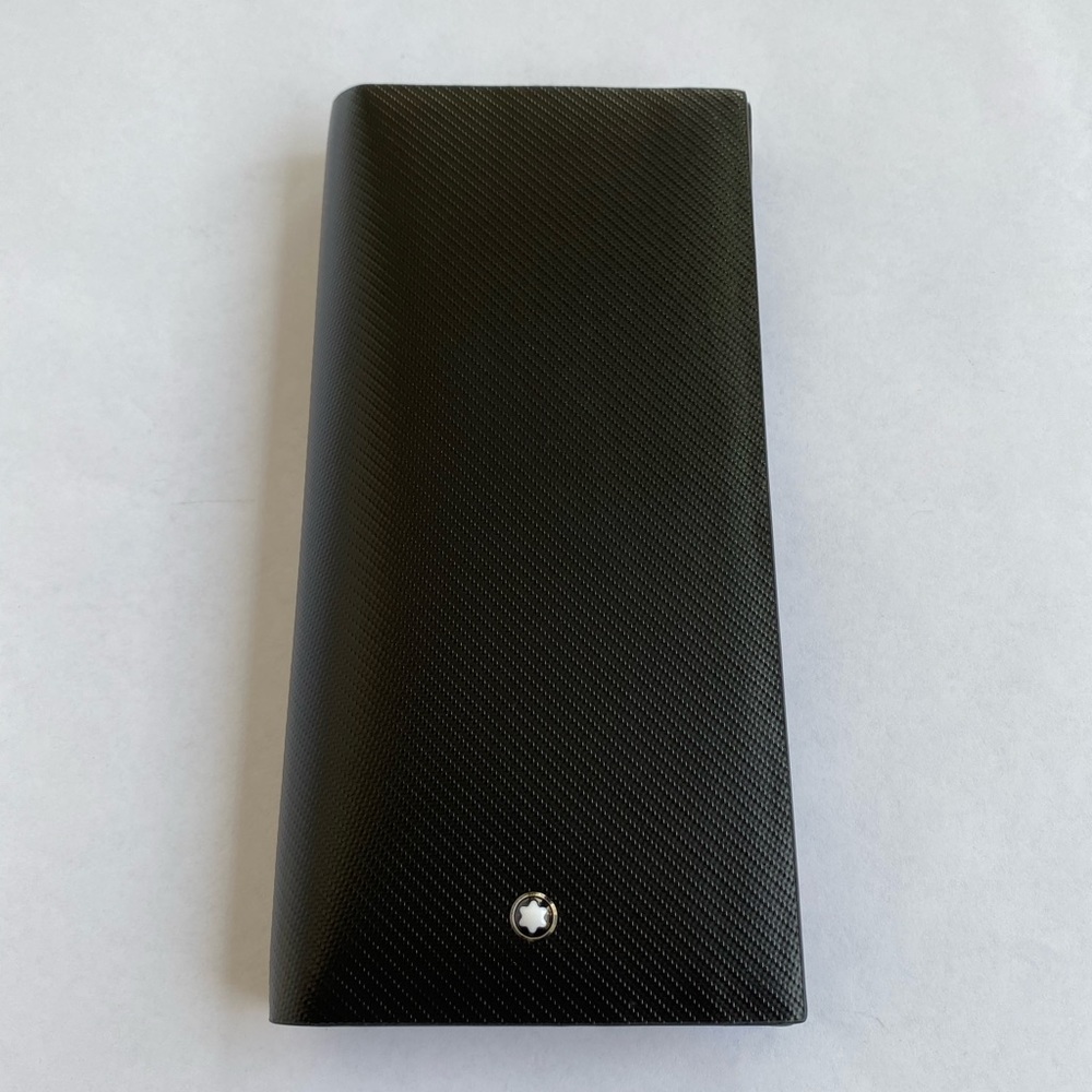New Montblanc Black Leather Long Wallet Clutch